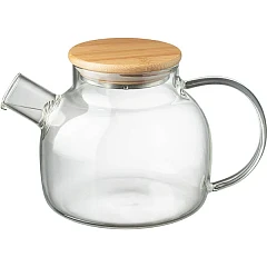 Чайник заварочный Prohotel термост.стекло,дерево 1л D=13,H=13,L=21см прозр.,св. дерево (03150841) фото