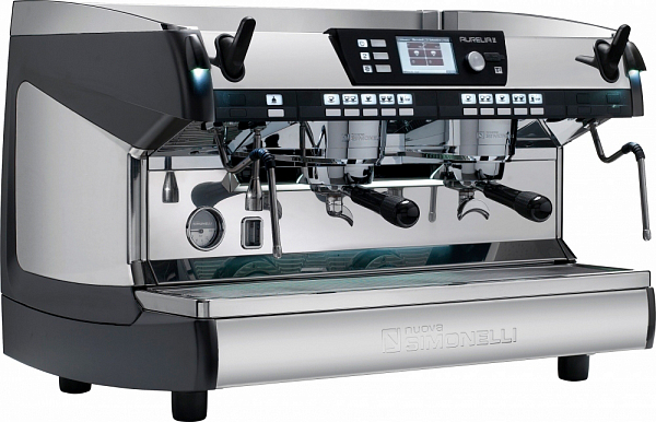 Рожковая кофемашина Nuova Simonelli Aurelia II T3 2Gr V 380V black+cup warmer (87571) фото
