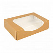 Коробка для суши/макарон  с окном 17,5*12*4,5 см, натуральный, 50 шт/уп, бумага