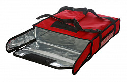 Термосумка на 2 пиццы Luxstahl 420х420х100 мм фольгированная большая красная с вентиляцией в Москве , фото 1