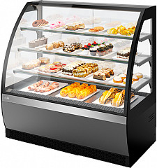 Витрина кондитерская Chilz Vete Lux 130 серый матовый/шлифованная нержавейка в Москве , фото 1