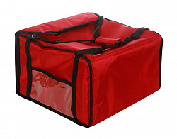 Термосумка на 9-10 пицц Luxstahl 450х450х500 мм фольгированная красная с вентиляцией в Москве , фото 3