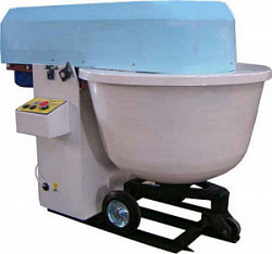 Спиральный тестомес Пензмаш ТММ-140 с дежой  подкатной из углеродистой стали фото