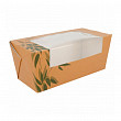 Коробка для сэндвича  картонная с окном 12,4*12,4*5,5 см, 25 шт/уп