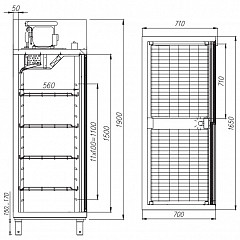 Холодильный шкаф Полюс R1400К (купе)  Carboma Inox в Москве , фото 3