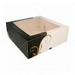 Коробка для торта  с окном 28*28*10 см, белая, картон