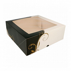 Коробка для торта Garcia de Pou с окном 28*28*10 см, белая, картон фото