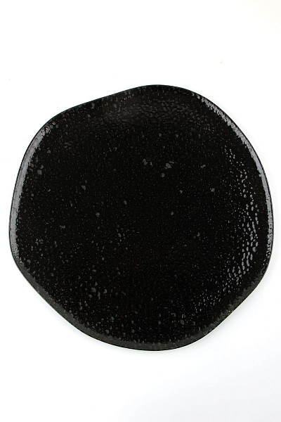 Тарелка с волнообразным краем Porland 33 см фарфор цвет черный Seasons (186432) фото