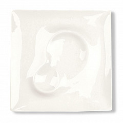 Тарелка квадратная P.L. Proff Cuisine 27*27 см смещенное дно белая фарфор фото