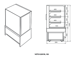 Витрина кондитерская Chilz Vete II kub 90, Антрацит/Серый матовый в Москве , фото 2