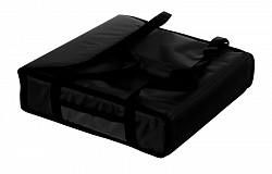 Термосумка на 2 пиццы Luxstahl 420х420х100 мм фольгированная большая черная с вентиляцией в Москве , фото 4