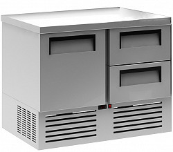 Охлаждаемый стол Полюс T70 M2GN-2 без борта 0430-1 корпус нержавеющая сталь 1 дверь, 2 ящика в Москве , фото 1