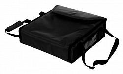 Термосумка на 2 пиццы Luxstahl 350х350х100 мм фольгированная средняя черная с вентиляцией в Москве , фото 4