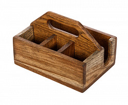 Ящик для сервировки деревянный Luxstahl 210х150 мм с ручкой в Москве , фото 1