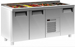 Стол для салатов Полюс T70 M3sal-1-G X7 0430-2 корпус нержавеющая сталь, с бортом (SL 3GNG Carboma) в Москве , фото