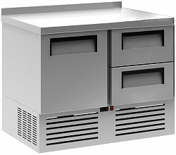 Охлаждаемый стол Полюс T70 M2GN-2 с бортом 0430-2 корпус нержавеющая сталь 1 дверь,2 ящика в Москве , фото 1
