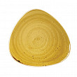 Тарелка мелкая треугольная  Stonecast Mustard Seed Yellow SMSSTR121