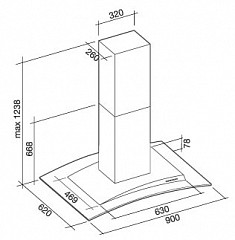 Пристенная вытяжка Falmec Atlas Inox 90 в Москве , фото 3
