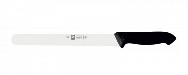 Нож для нарезки Icel 25см с волнистой кромкой, черный HORECA PRIME 28100.HR12000.250 фото