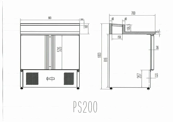 Стол для пиццы Cooleq PS200 фото