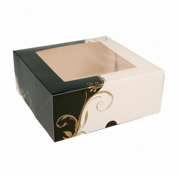 Коробка для торта Garcia de Pou с окном 18*18*7,5 см, белая, картон 275 г/см2 фото