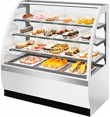 Витрина кондитерская Chilz Vete 90 белый глянец/шлифованная нержавейка в Москве , фото 1