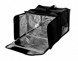 Термосумка на 9-10 пицц Luxstahl 420х420х500 мм фольгированная черная с вентиляцией в Москве , фото 1