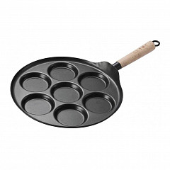 Сковорода для жарки яиц и оладьев P.L. Proff Cuisine 31 см на 7 шт, углерод. сталь, индукция фото