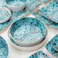 Блюдо прямоугольное P.L. Proff Cuisine 53*32,5 см Damask Blue пластик меламин в Москве , фото 2