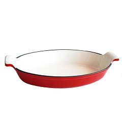 Сковорода для подачи P.L. Proff Cuisine 26,5*15,6 см овальная красная эмаль чугун (81240552) в Москве , фото