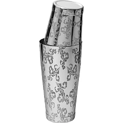 Шейкер американский с орнаментом Probar Premium Мотиво сталь нерж. 0,84л D=92,H=172мм серебрист. (02030826) в Москве , фото