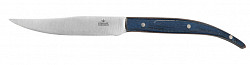 Нож для стейка Luxstahl 235 мм без зубцов синяя ручка в Москве , фото
