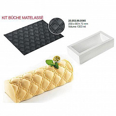 Форма кондитерская Silikomart KIT BUCHE MATELASSE, силикон, 25*9*7(h) см в Москве , фото