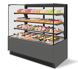 Витрина кондитерская Chilz Vete II kub 130, Антрацит/Серый матовый в Москве , фото