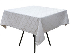 Скатерть Luxstahl Лен жаккард 1,45х1,95 м серая (венеция), фото 1