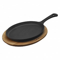 Сковорода для подачи на дерев. подст. Lava (Турция) 23*17 см овальная чугун фото