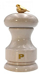 Мельница для соли  11 см, бук лакированный, цвет белый, с птичкой Bird (BIS01.00320S.320)