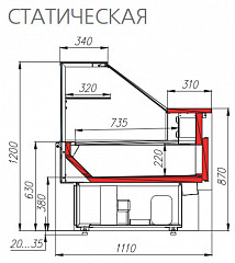 Холодильная витрина Полюс GC110 SM 0,94-1 (ВХС-0,94 Carboma GC110) дуб в Москве , фото 2