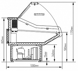 Холодильная витрина Марихолодмаш Илеть new ВХС-1,8 в Москве , фото 2