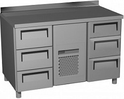 Охлаждаемый стол Полюс T70 M2-1 (2GN/NT Полюс) с бортом 9006-2 корпус серый 6 ящиков в Москве , фото