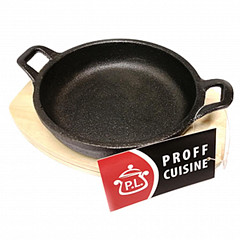 Сковорода для подачи на дерев. подст. P.L. Proff Cuisine 14 см круглая чугун/фанера в Москве , фото 2