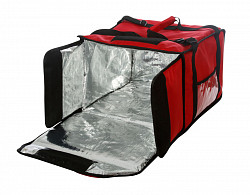 Термосумка на 9-10 пицц Luxstahl 420х420х500 мм фольгированная красная с вентиляцией в Москве , фото 1