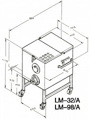 Мясорубка Koneteollisuus (KT) LM-98/A (корпус чугун, шнек нержавеющая сталь, с педалью) в Москве , фото 2