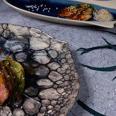 Блюдо для подачи P.L. Proff Cuisine 30,5*28,7 см h3,3 см Pebbles Clear Ice Dark Gray Frutti di Mare (81241244) в Москве , фото 2