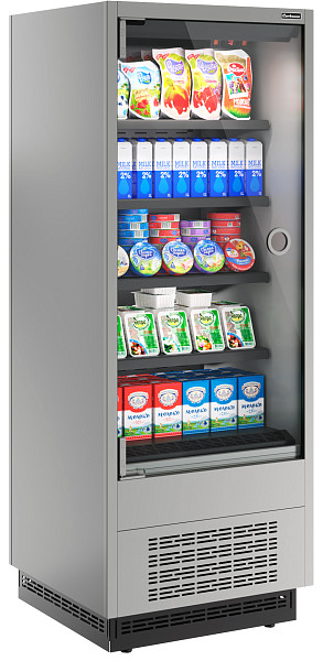 Холодильная горка Полюс FC20-07 VM 0,7-1 0300 LIGHT фронт X0 бок металл (9006-9005) фото