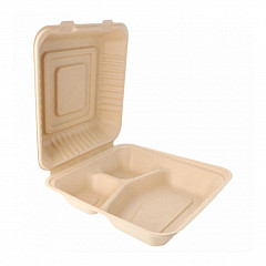 Ланч-бокс трехсекционный Garcia de Pou Bionic, 20*20*7,5 см, 50 шт, сахарный тростник в Москве , фото