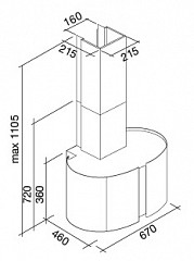 Пристенная вытяжка Falmec Mirabilia Cometa 67 в Москве , фото 3