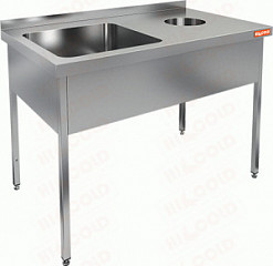 Ванна моечная с отверстием для сбора отходов Hicold НДСО1М-15/6БЛ фото