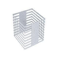 Luxstahl 300х300х380 мм серебро с белым фото