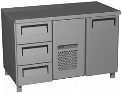 Охлаждаемый стол Полюс T70 M2-1 (2GN/NT Carboma) без борта 0430-1 корпус нержавеющая сталь 1 дверь, 3 ящика в Москве , фото